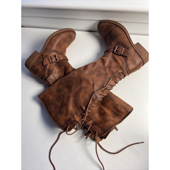 Eurosoft Women's Selden Boots Size 6.5M Brown Corset Lace Tall Boots (ES0007398) - Picture 4 of 9